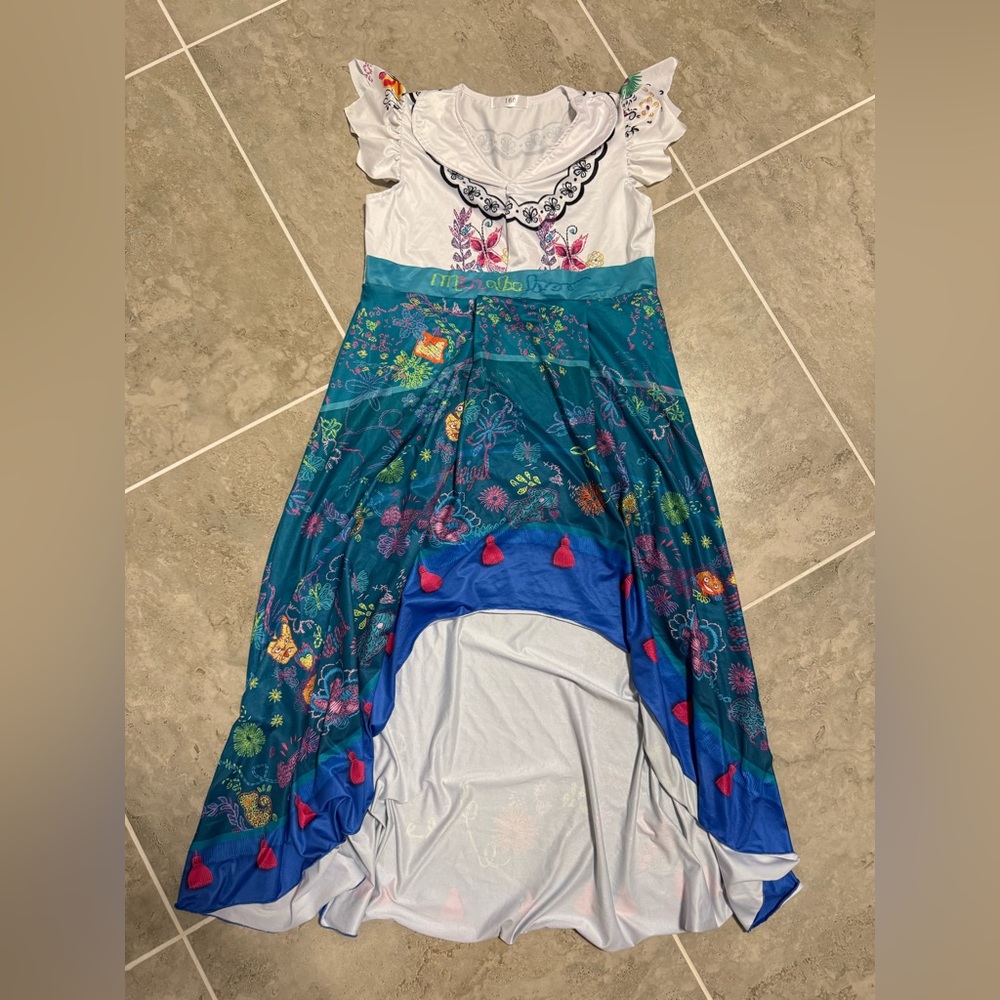 Kids Floral Blue and White Costume Dress